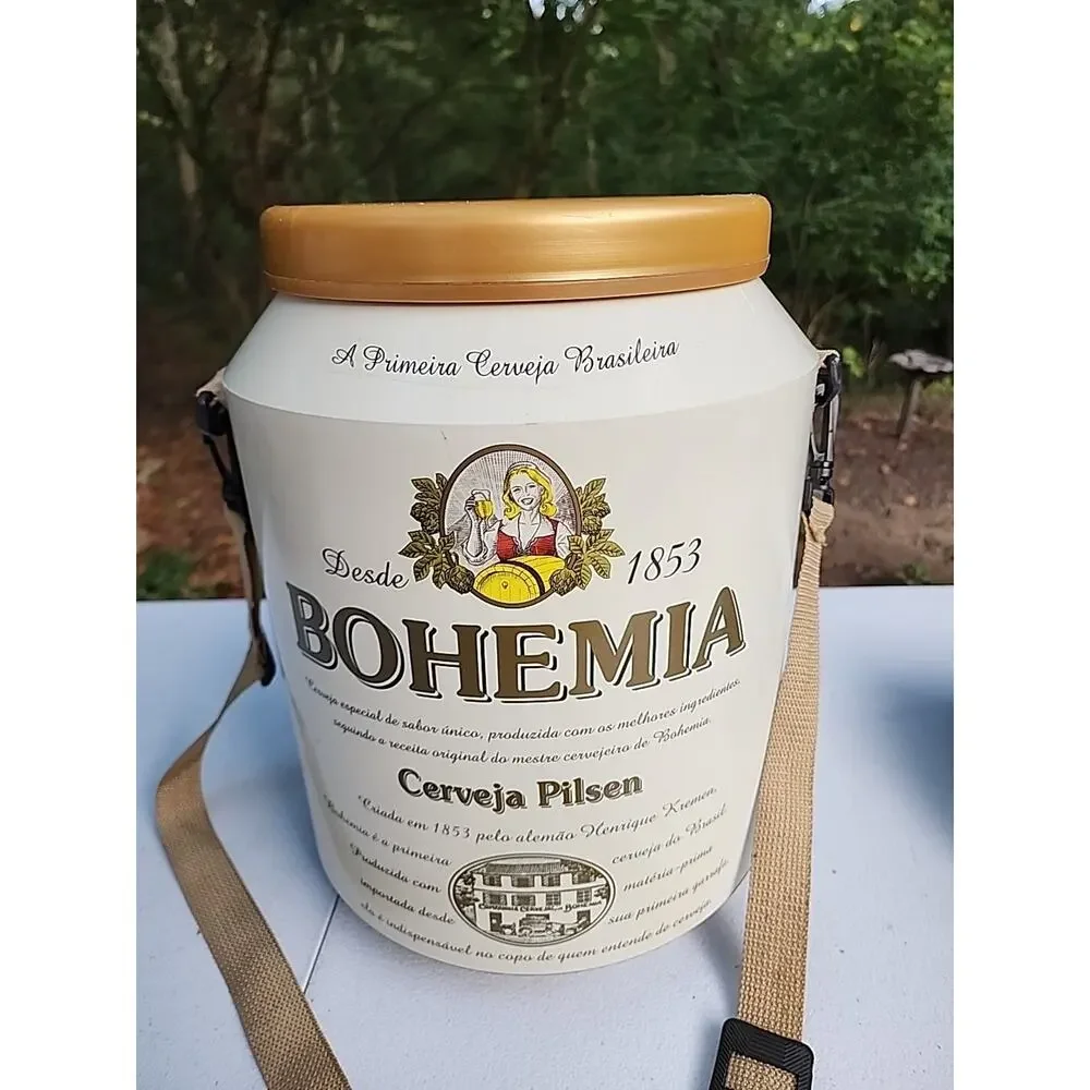 Vintage Beer Ice Cooler Tote Bohemia Brasileira Cerveja Pilsen Beer Chest